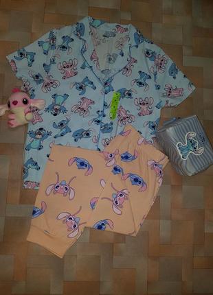 Красивая, яркая пижама, комплект стич, stitch disney м размер4 фото