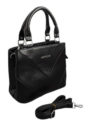 Сумка жіноча класична чорна з двома ручками 26*21*13