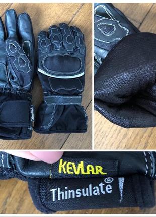 Мото перчатки kevlar утеплитель thinsulate кожа