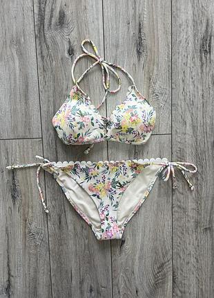 Купальник раздельный в цветы