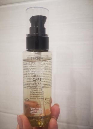 Відновлювальна сироватка для пошкодженого та сухого волосся lakme teknia deep care drops, 100 мл