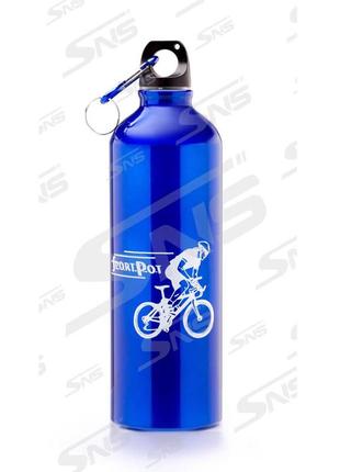 Бутылка для питья воды алюминиевая бутылка для воды алюминиевая спортивная с карабином sp-planeta 400 мл1 фото