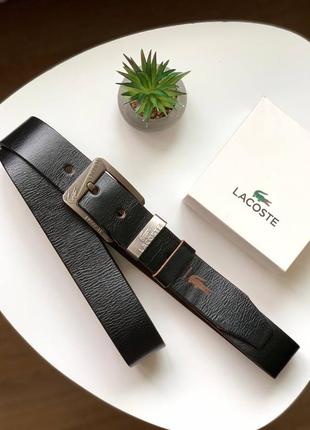 Мужской кожаный ремень lacoste black