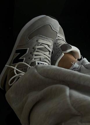 Кроссовки new balance 574 grey black серые женские