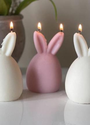 Силиконовая форма молд для свечей и мыла яйцо с 2 ушками