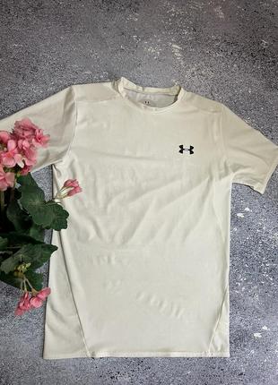 Белая спортивная термо компрессионная футболка мужская under armour (оригинал)