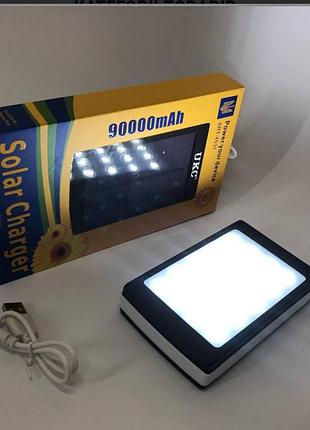 Умб Power bank hoco 50000 mah мобільне зарядне з сонячною панеллю та лампою, power bank charger батарея
