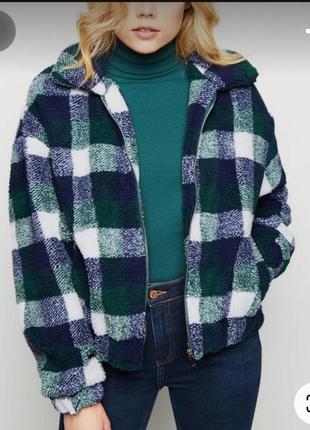Куртка тедди в клетку new look,p. l