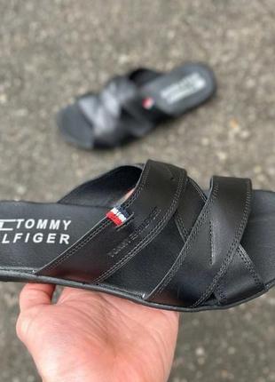 Мужские кожаные шлепанцы