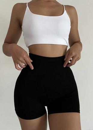 Базові чорні короткі шорти /лосини/велосипедки з ефектом пуш ап