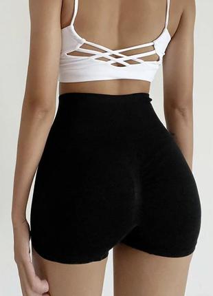 Базові чорні короткі шорти /лосини/велосипедки з ефектом пуш ап