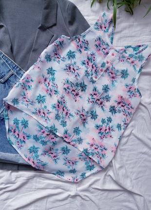 Легенька майка трапеція з пальмами