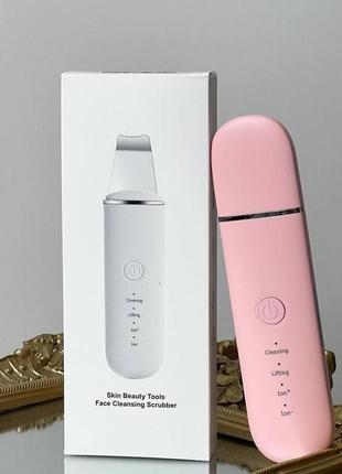 Прибор для ультразвуковой чистки лица skin scrubber розовый скрабер