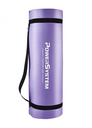 Килимок для йоги та фітнесу power system ps-4017 nbr fitness yoga mat plus purple (180х61х1)2 фото