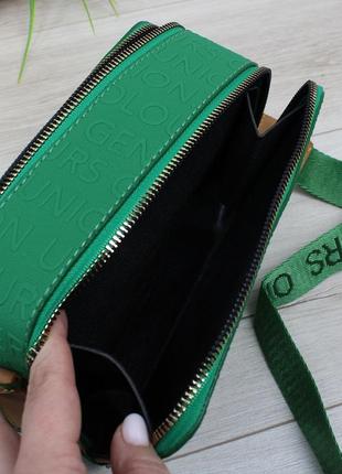 Женская стильная и качественная сумка из эко кожи зеленая7 фото