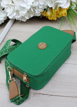 Женская стильная и качественная сумка из эко кожи зеленая3 фото