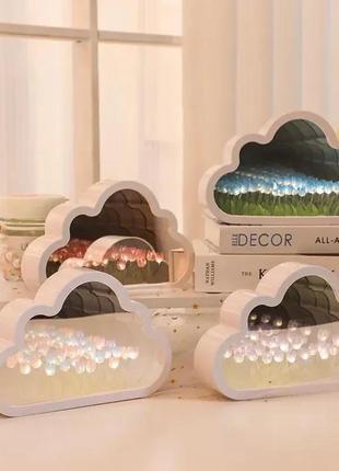 Ночник настольный с тюльпанами светильник в облаке зеркало, прикроватный светильник