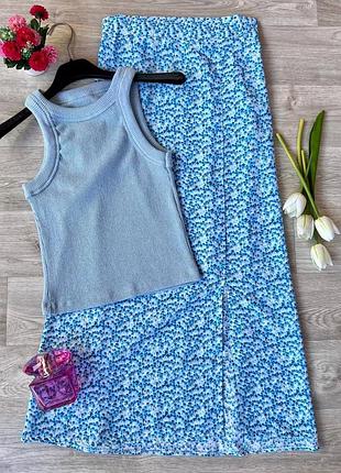 Літній жіночий костюм топ і спідниця emb-1117