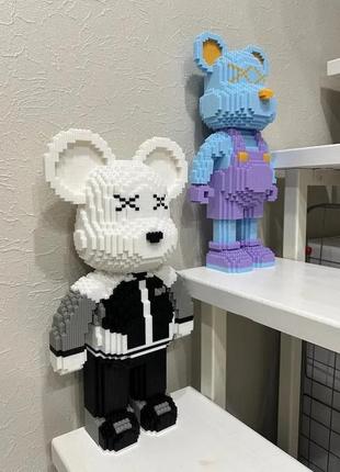 Конструктор magic blocks у вигляді ведмедика bearbrick "black and white"
