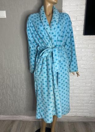 Плюшевий халат в горох marks&spencer, l-xl