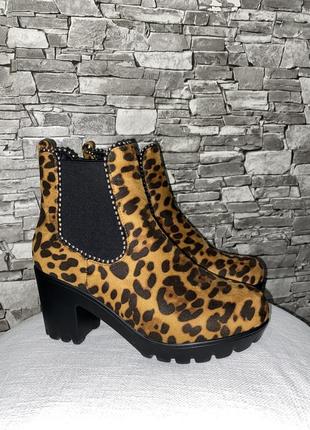 Леопардовые ботинки, осенние ботинки, ботильоны, ботильоны леопард