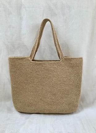 Сумка из джута джутовая шоппер пляжная сумка