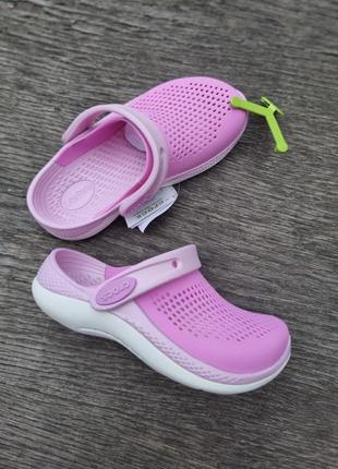 Сабо crocs literide 360, дитячі босоніжки сабо рожеві, сандалі літні