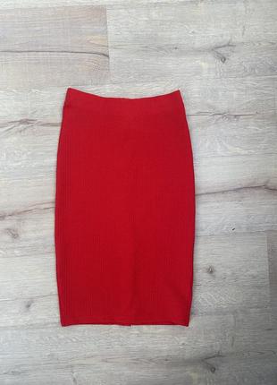 Юбка резинка от gina Giacchetta tricot красная юбка xs