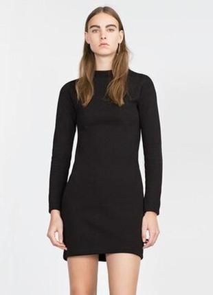 Трикотажное платье зара сукня с длинными рукавами от zara