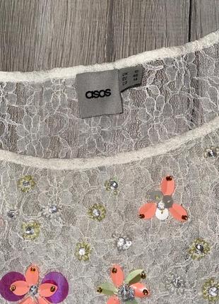 Блуза кружная блузка декорирована пайетками asos, xxxl 54р4 фото