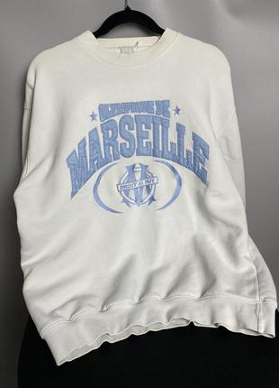 Гарний вінтажний світшот marseille olimpic sweatshirt jersey soccer blank 90 футбол футбольний оригінал vintage2 фото