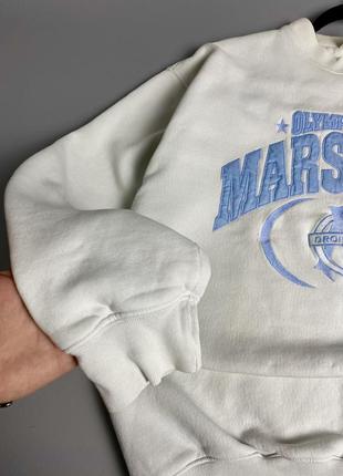 Красивый винтажный свитшот marseille olimpic sweatshirt jersey soccer blank 90 футбол футбольный оригинал vintage5 фото