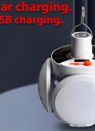 Лампа акумуляторна кемпінгова туристична bl 2029 + solar на сонячних батареях