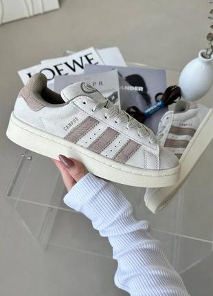 Женские кроссовки adidas campus beige brown