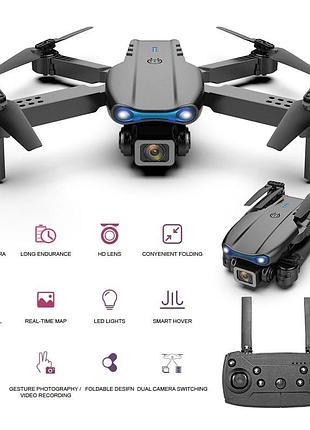 Квадрокоптер дрон с wifi + 2 камеры e99 pro wifi  - вниз/вперёд 2