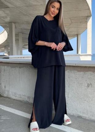 Легкий стильний костюмчик oversize жатка 🎈