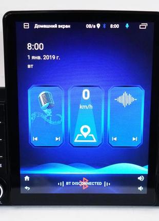 Автомагнітола 9.5" 2din gps android 10.1 wi-fi bluetooth usb tesla style 9580a 9