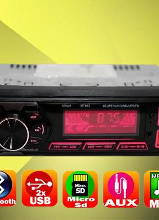 Автомагнитола 1din usb bluetooth rgb-подсветка divx mp3 av-in bt540
