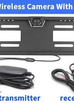 Рамка для номера беспроводная wifi с камерой заднего вида на автомобиль черная