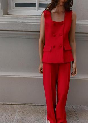 Жилет красный женский zara new