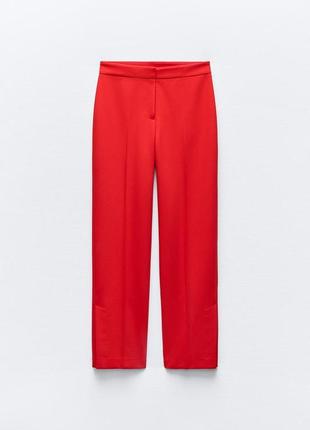 Прямые женские красные брюки zara new