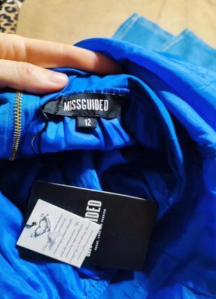 Missguided новое платье синее с гипюром гипюровое кружево свободное с глубоким вырезом5 фото