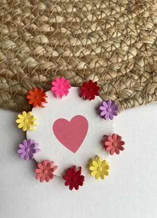 Детские заколки ромашки цветочки крабики