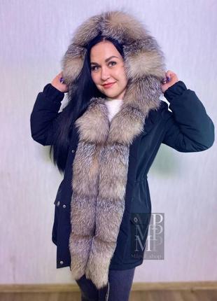 Женская зимняя парка куртка с натуральным мехом блюфрост bluefrost, 40-60 размеры