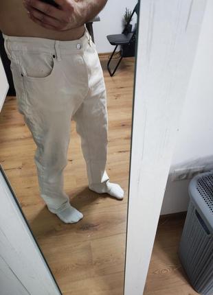 Джинсы мужские бежевые широкие h&m jeans denim basic man, размер l