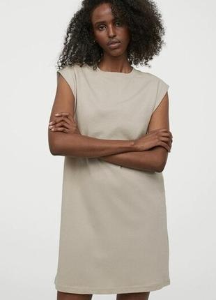 Хлопковое платье футболка h&m свободного кроя 100% хлопок
