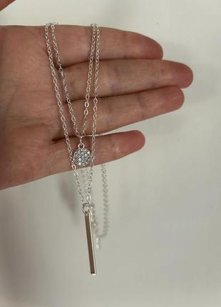 Внимание! распродажа всех украшений! 🔥❤️двойная цепочка с подвесками!3 фото