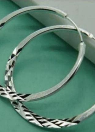 Сережки кільця срібло великі 50мм silver ♥️