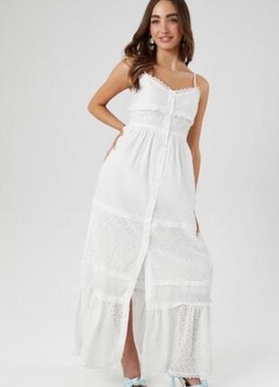 Летнее легкое белое платье, платье forever 21