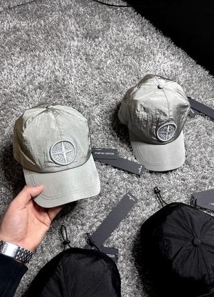 Кепка stone island nylon cap black6 фото